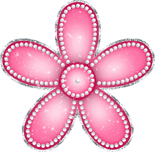 Розовый блестящий нарисованный цветок