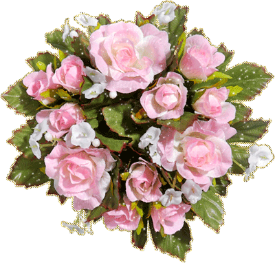 Круглый букет из розовых цветов