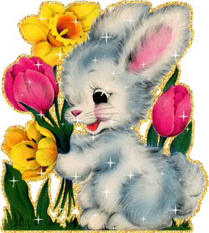 кролик с цветами