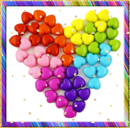 разноцветные сердечки