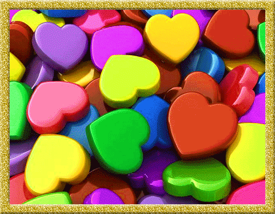разноцветные сердечки