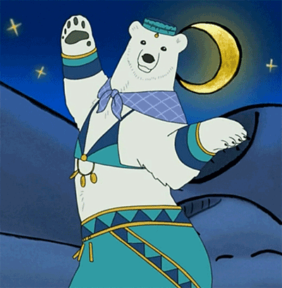 белый медведь танцует