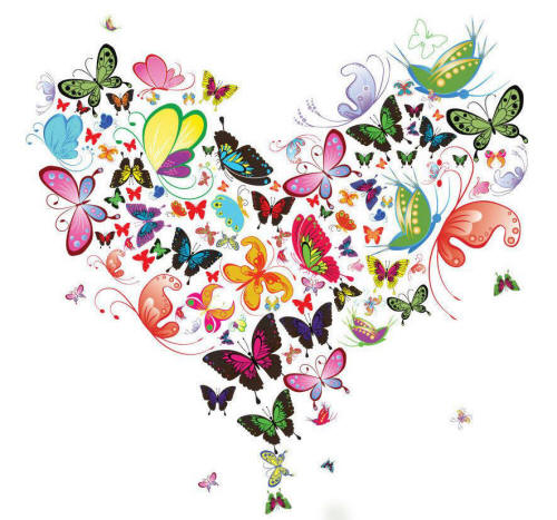 рисунок сердца из бабочек