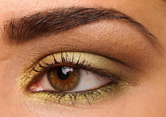 золотой макия для карих глаз