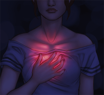 сердце девушки бьется