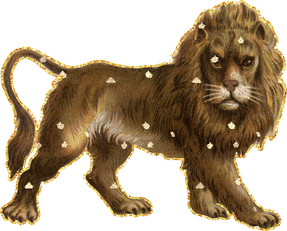 Блестящий рисунок льва