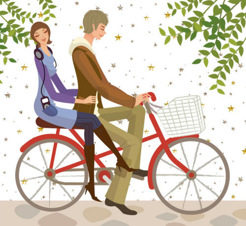 Влюбленные на велосипеде