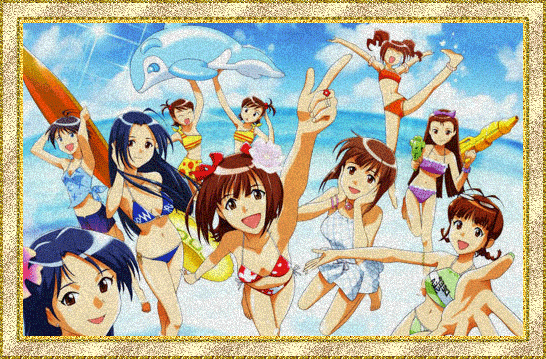 девочки аниме на пляже