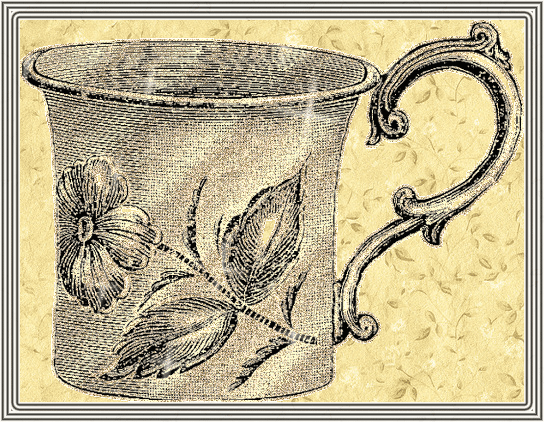 Антикварный рисунок чашки