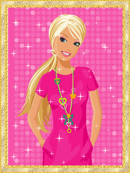 блондинка в розовом платье