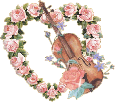 скрипка и цветы