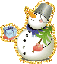 снеговик с подарком