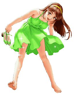 девочка в зелленом платье