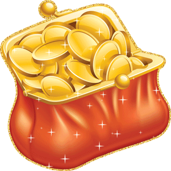 Золотые монеты в кошельке