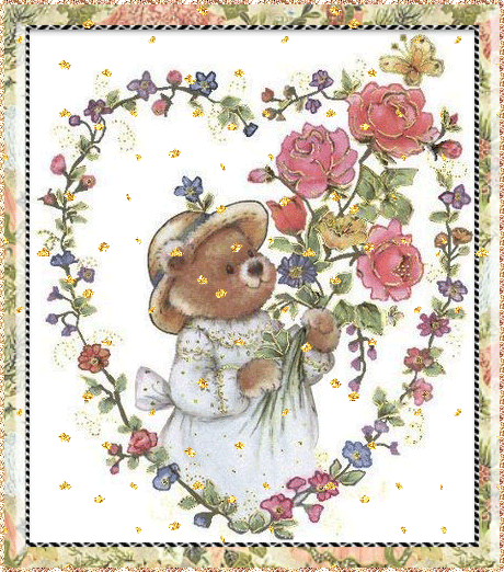 медведица с цветами