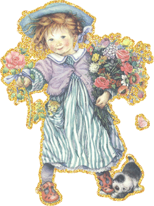 ребенок с цветами
