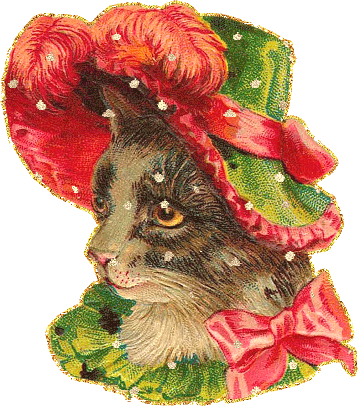 рисунок кошки в шляпе