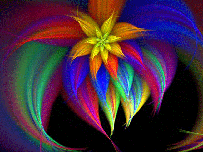 абстрактный цветок разноцветный