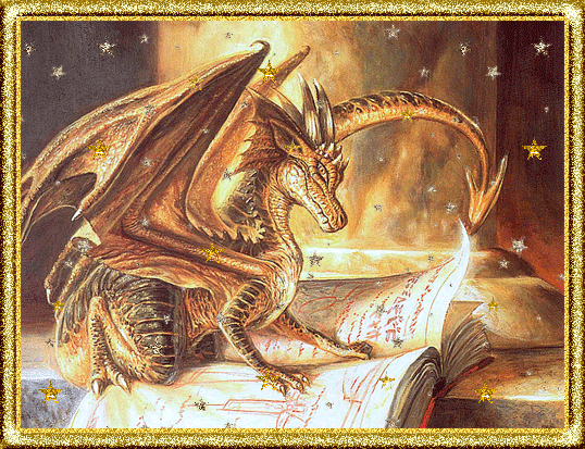 дракон у книги